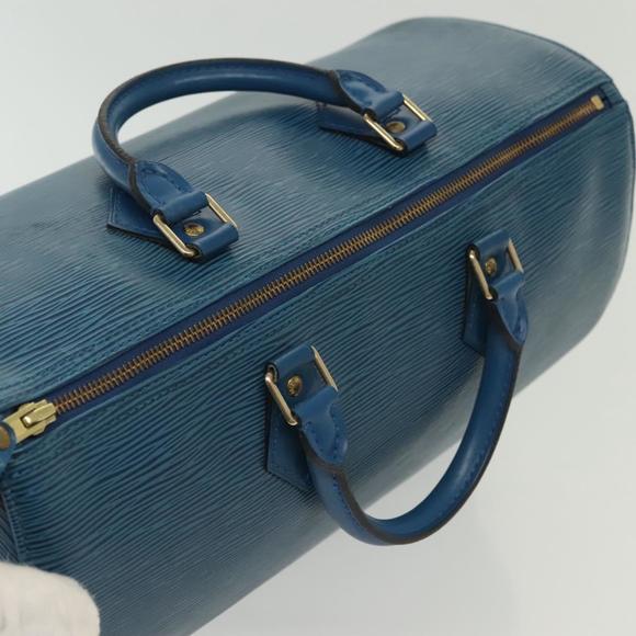LOUIS VUITTON Epi Speedy 35 Hand Bag Toledo Blue M42995 LV Auth 137925 - Picture 6 of 16